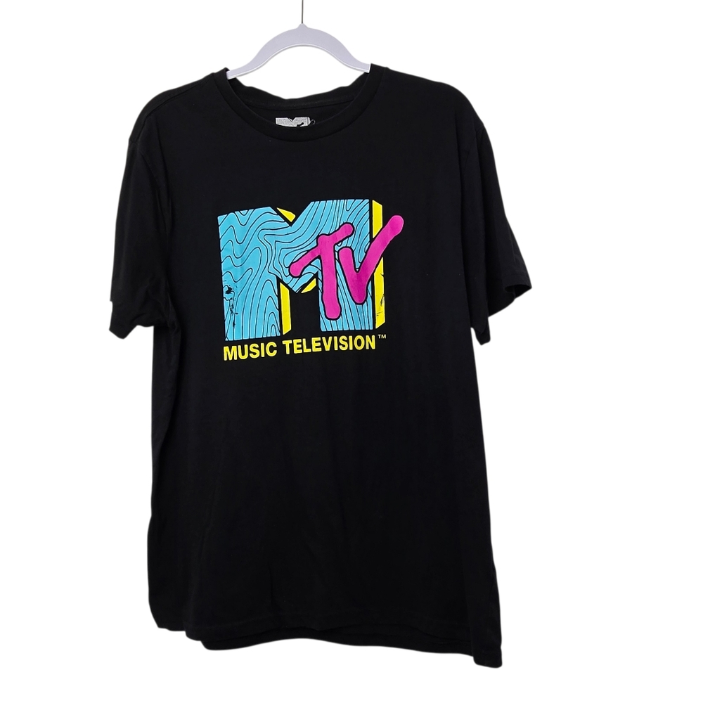 MTV Logo Graphic Tee Black Size L – Vintage Style Streetwear Band T-Shirt